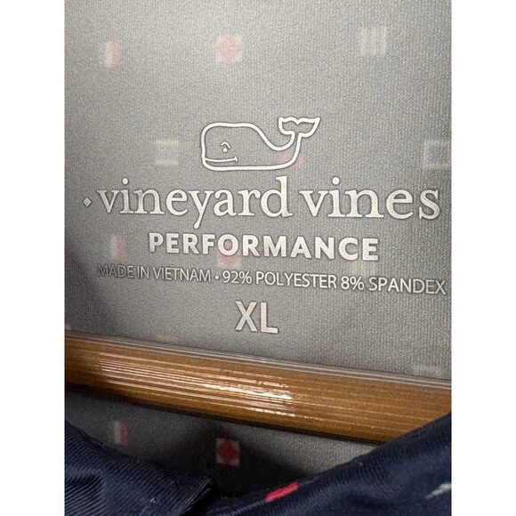 Vineyard Vines Performance Sankaty Golf Polo Men’s XL Nautical Flags AOP Stretch - Picture 6 of 12